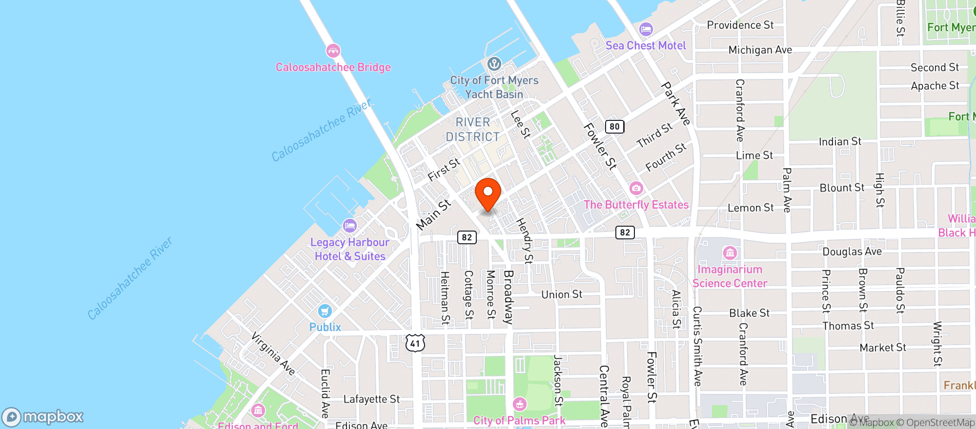 Map showing Veranda