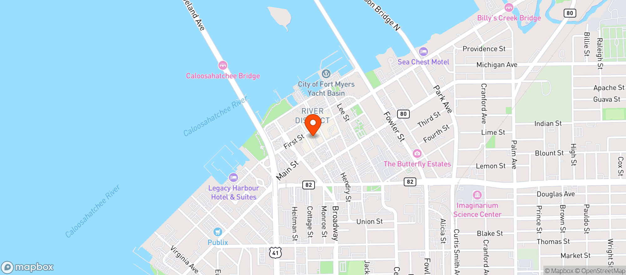 Map showing 10 Twenty Five Downtown