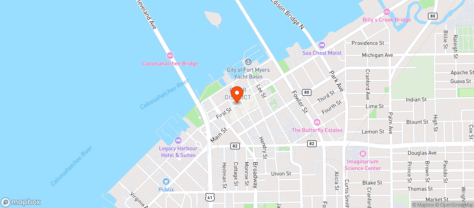 Map showing Capones Coal Fired Pizza
