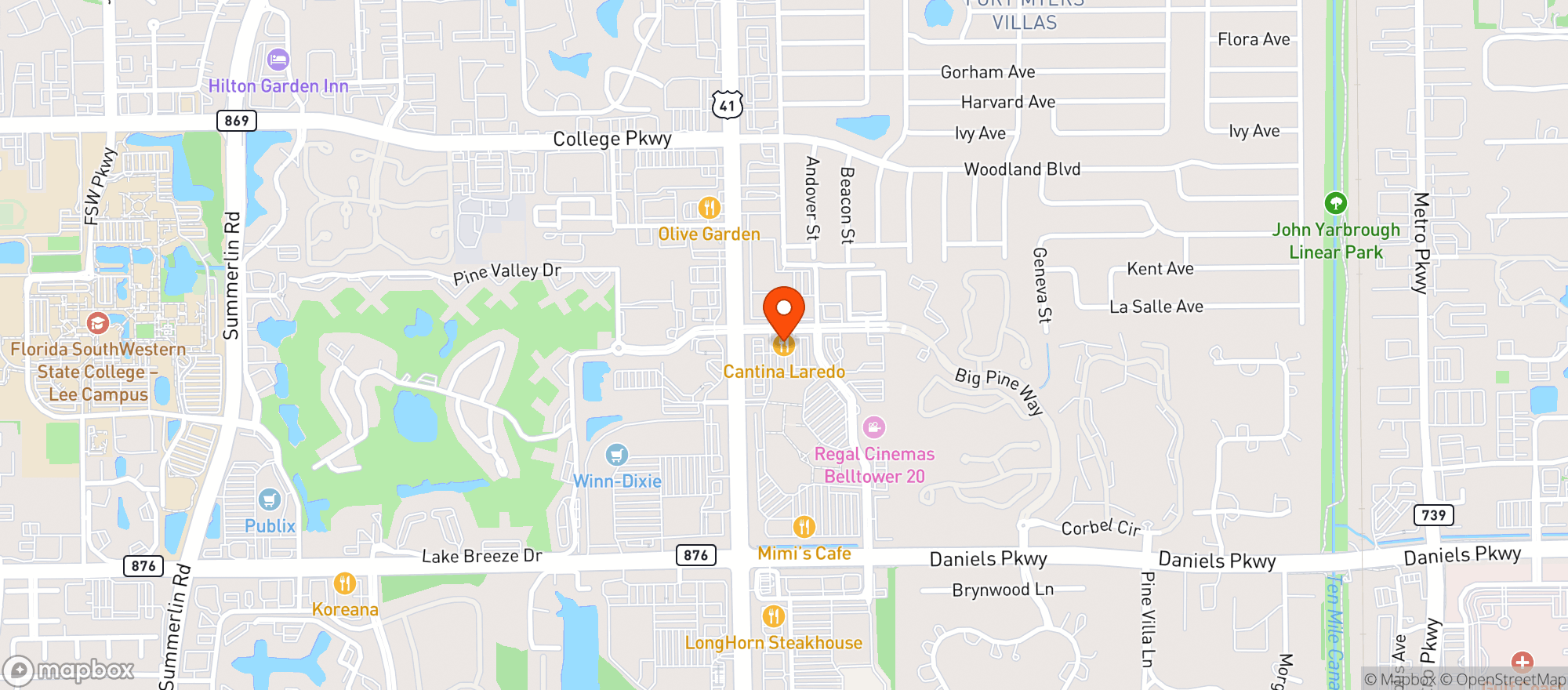 Map showing Cantina Laredo #706