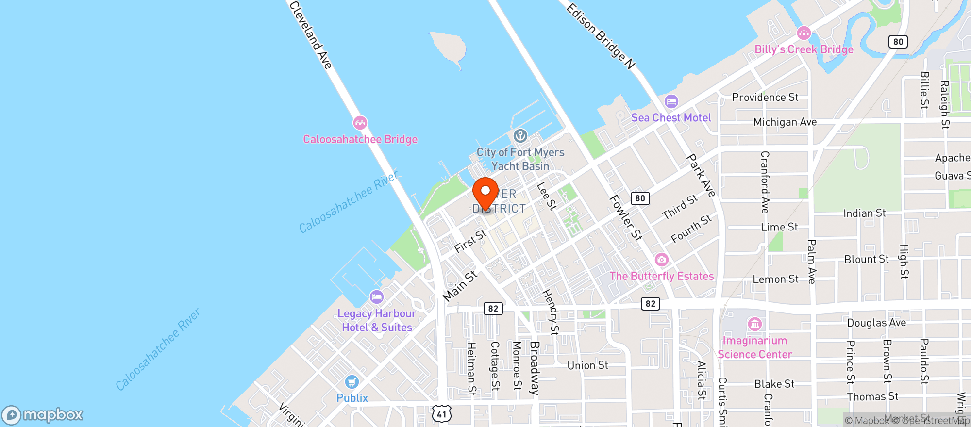 Map showing City Tavern