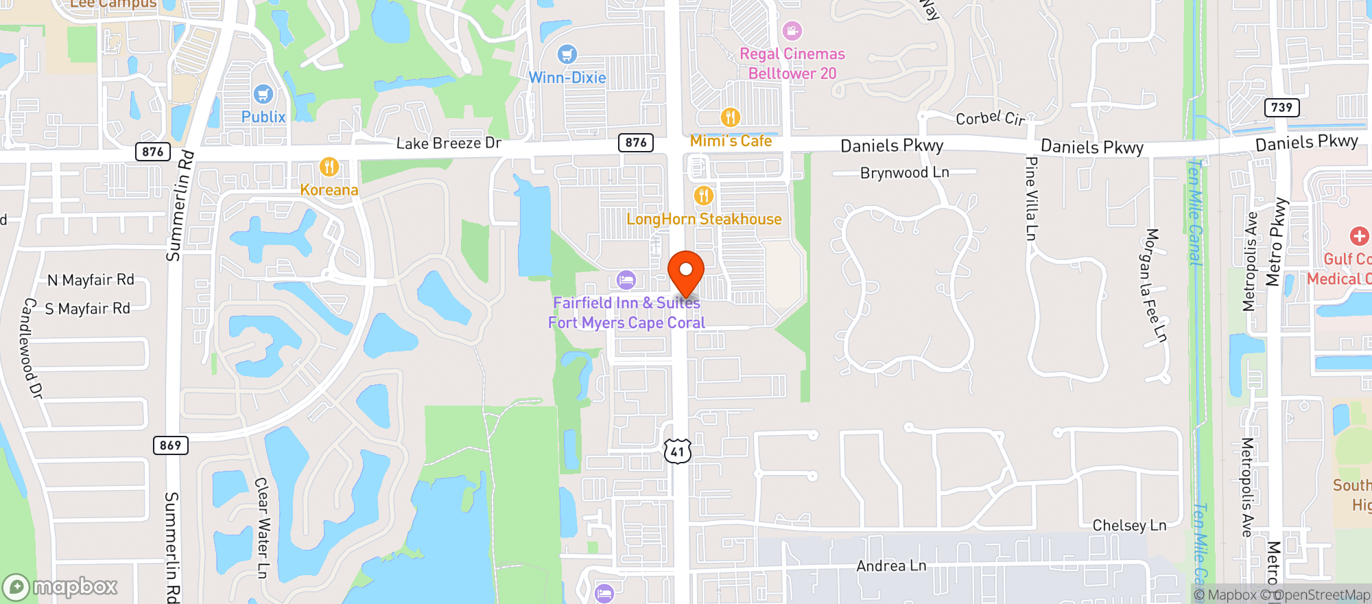 Map showing World Market Fort Myers