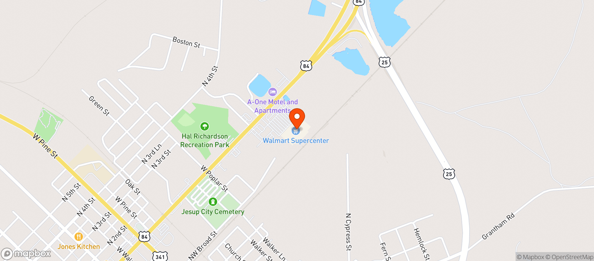 Map showing Walmart Supercenter