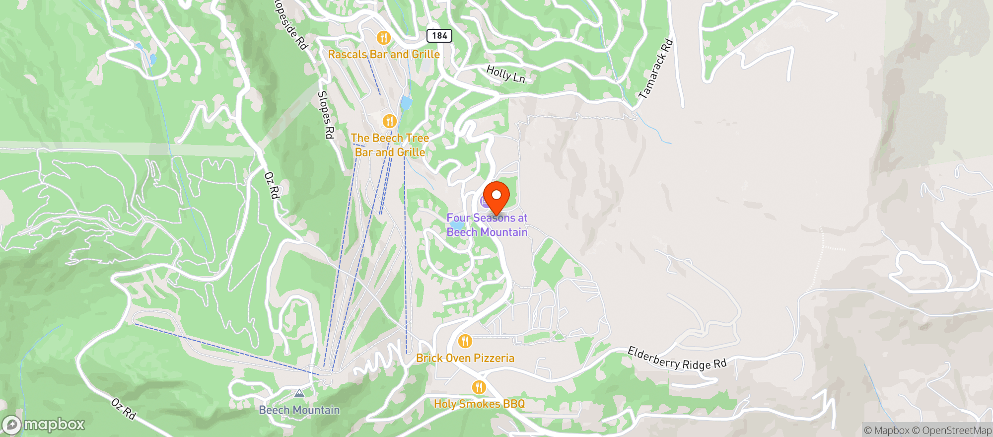 Map showing Bullwinkles Restaurant