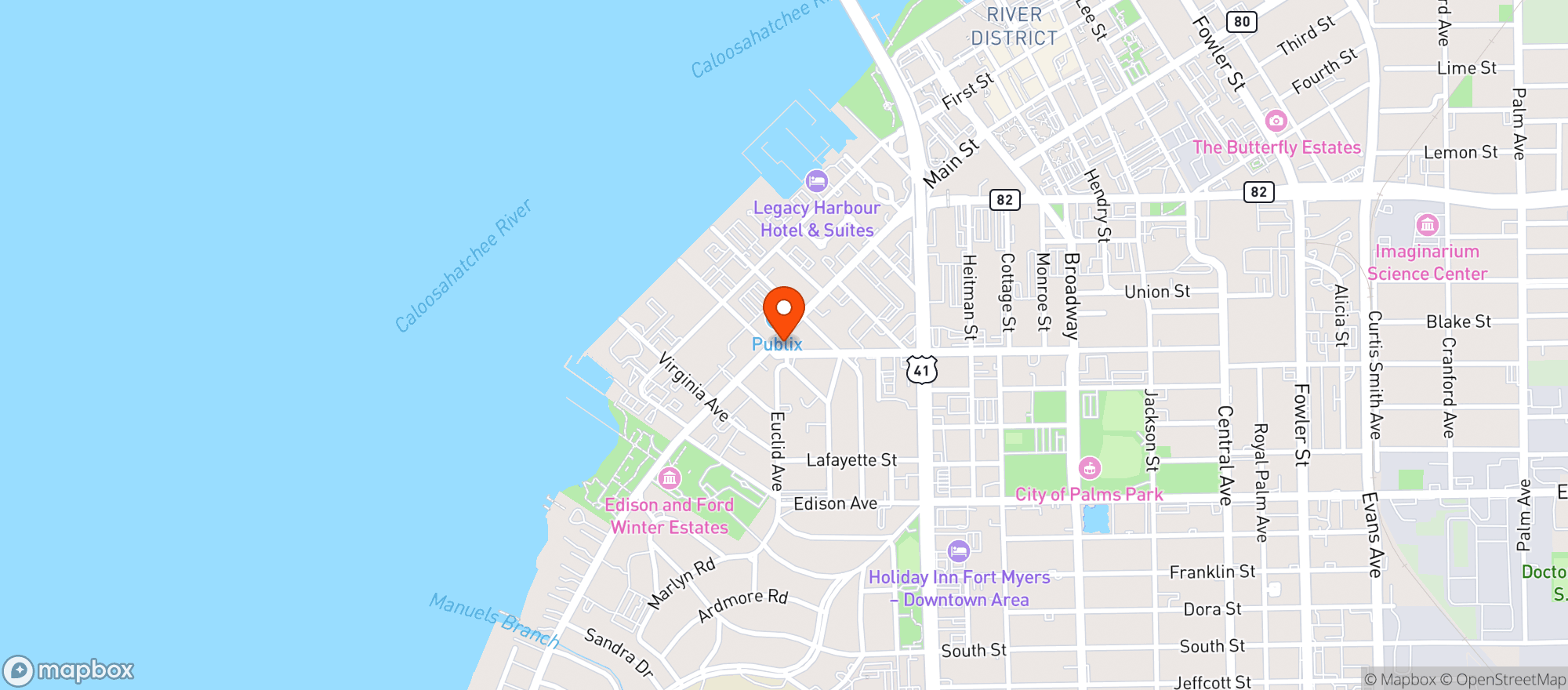 Map showing Coastal Dayz Brewery