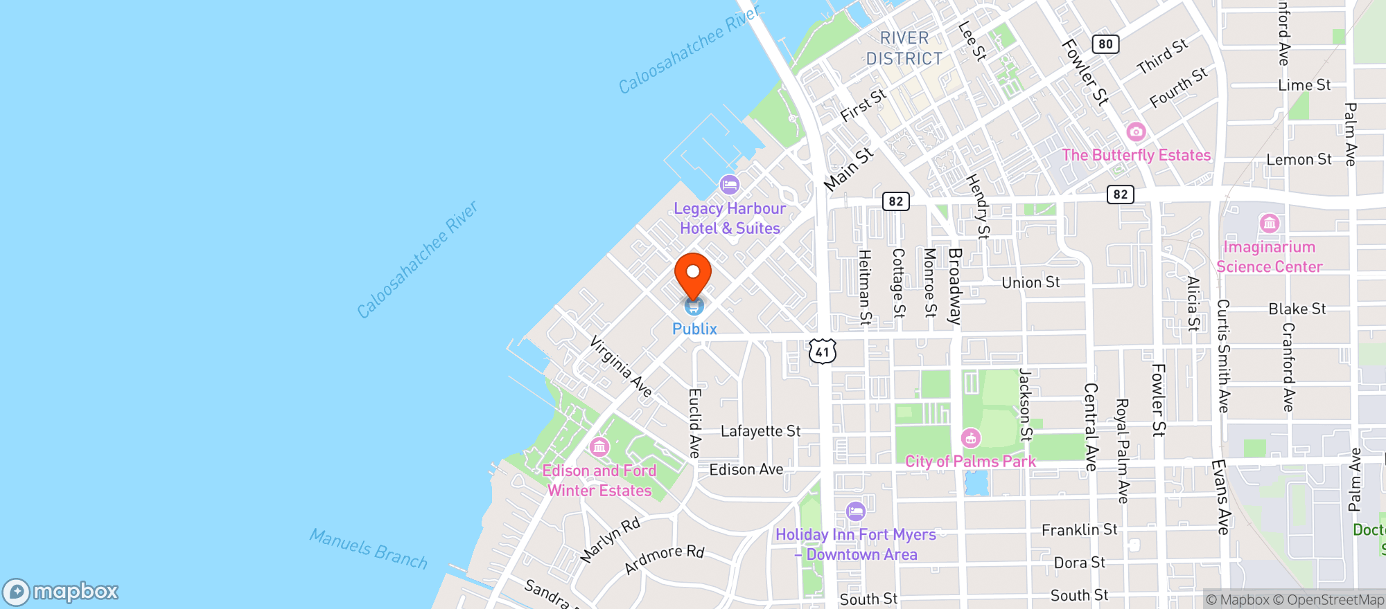 Map showing Publix
