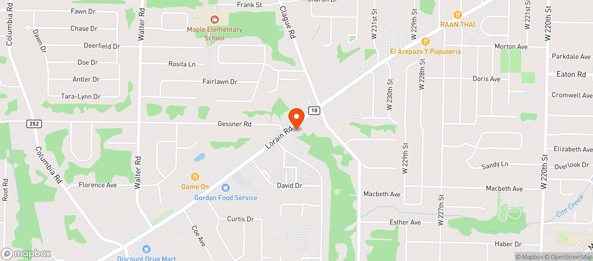 Map showing OLMSTEAD BEVERAGE & LOTTERY