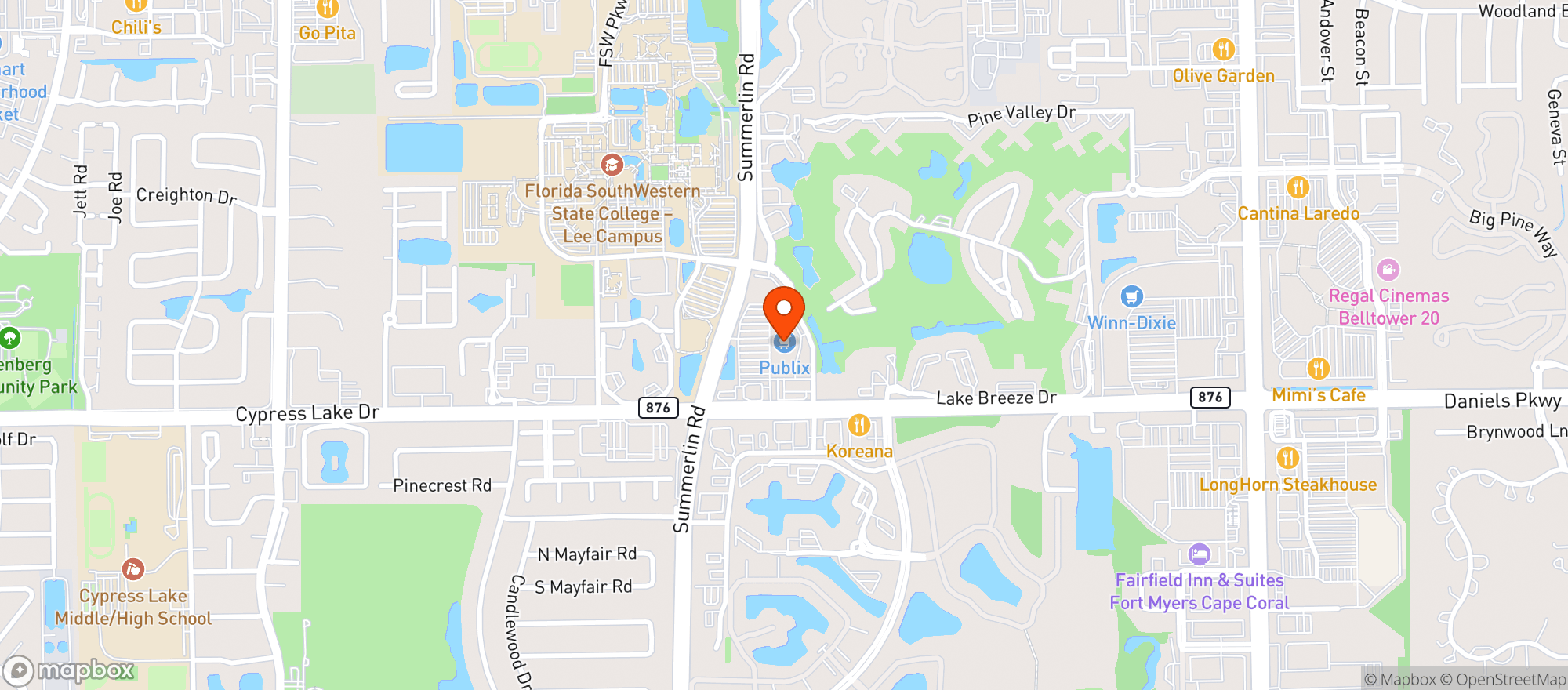 Map showing Publix