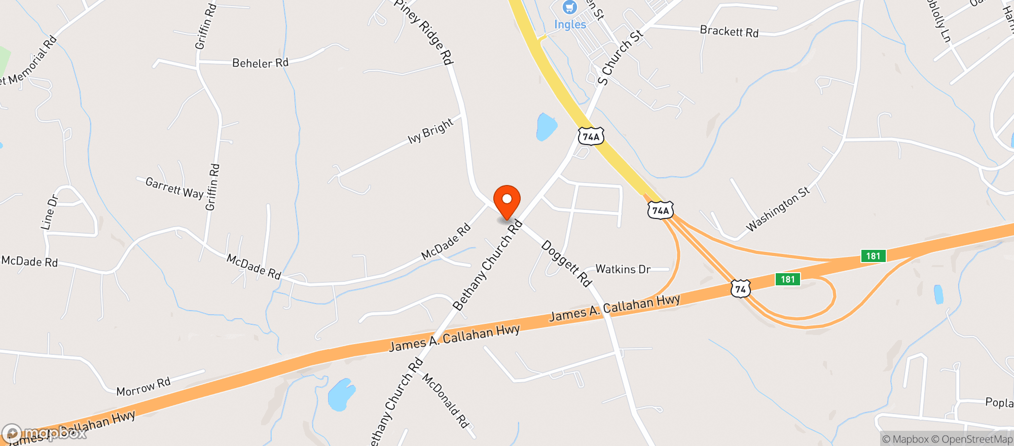 Map showing Speedymart