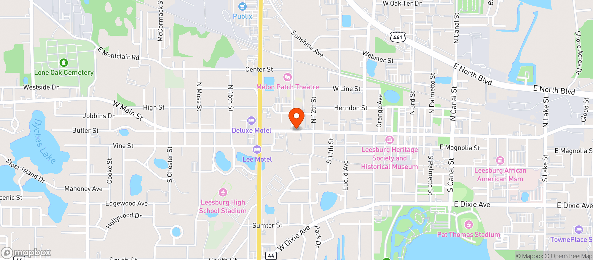 Map showing The Corner Mart