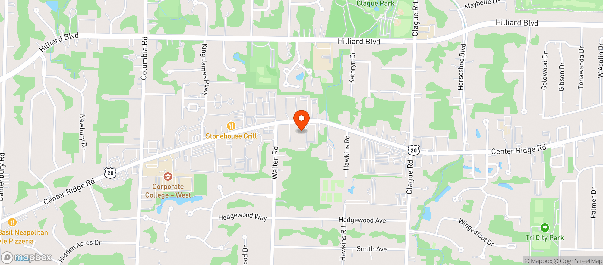 Map showing Gales Garden Center