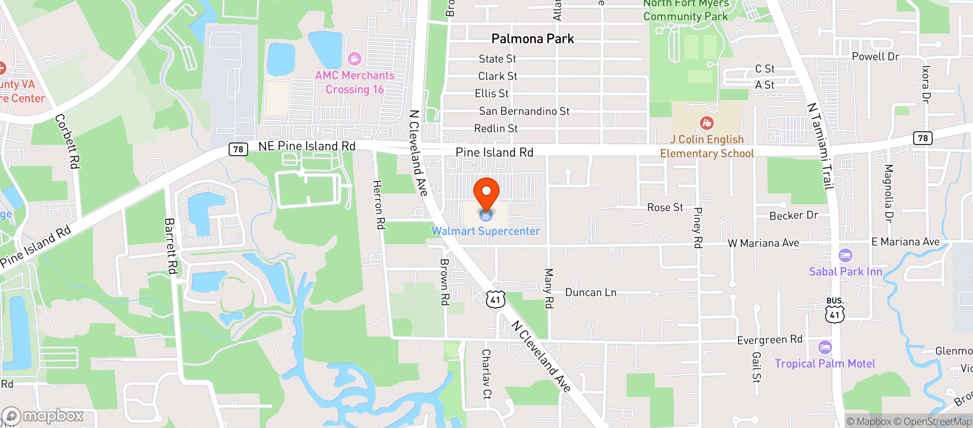 Map showing Walmart Supercenter