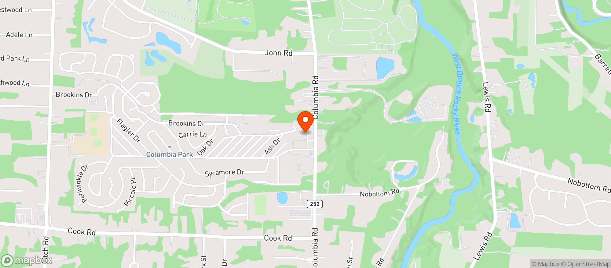 Map showing Olmsted Foods