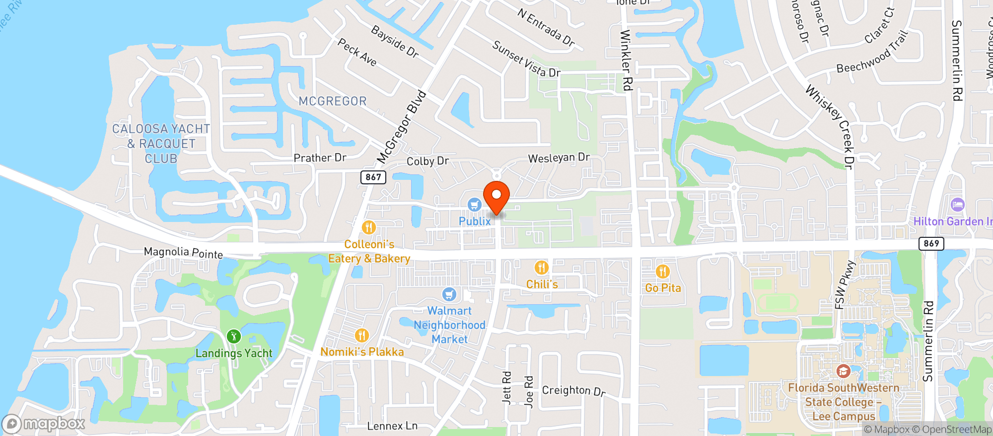 Map showing Publix Super Market