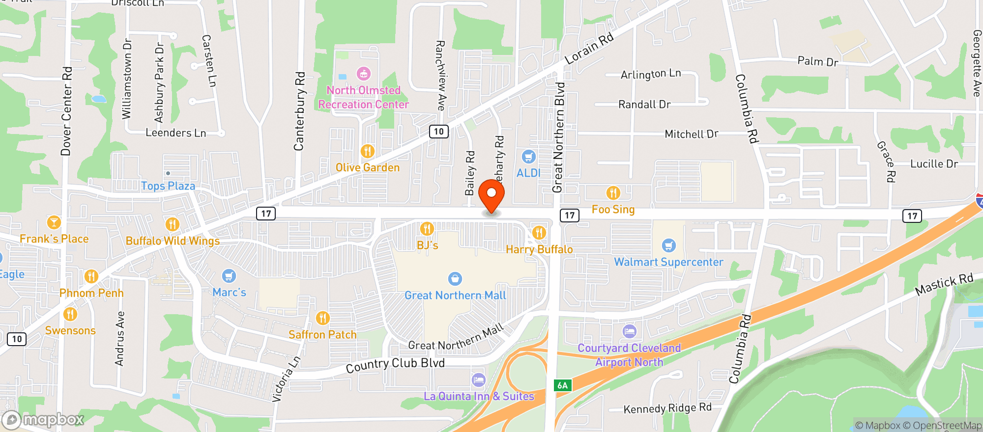Map showing Red Lobster