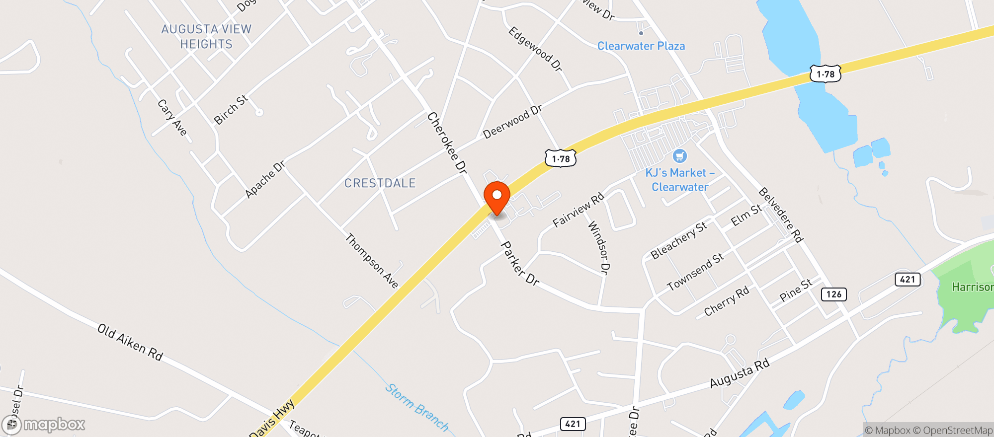 Map showing 3 Way Food Mart #13