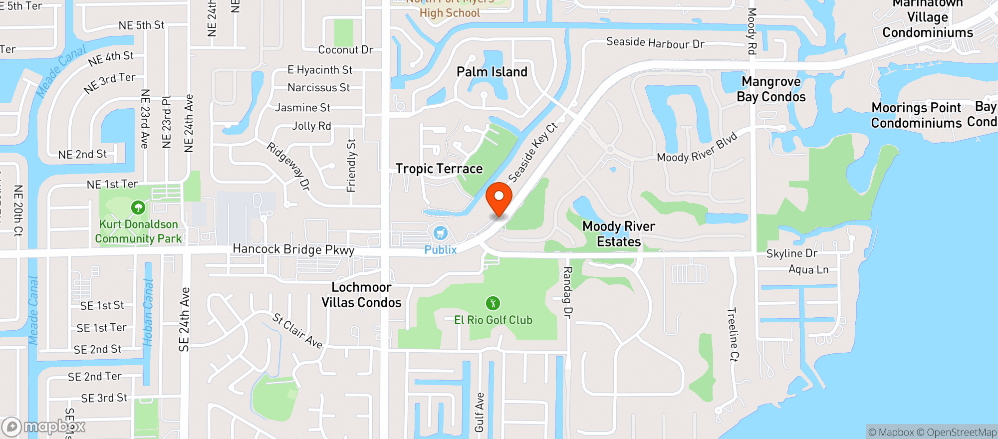 Map showing Publix Super Market