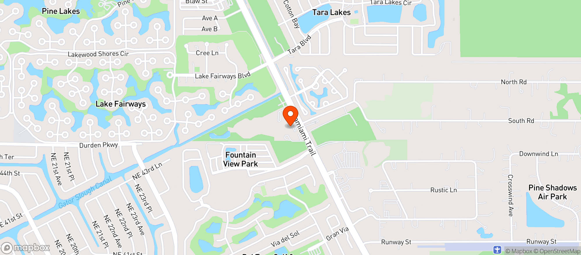Map showing Circle K # 7377