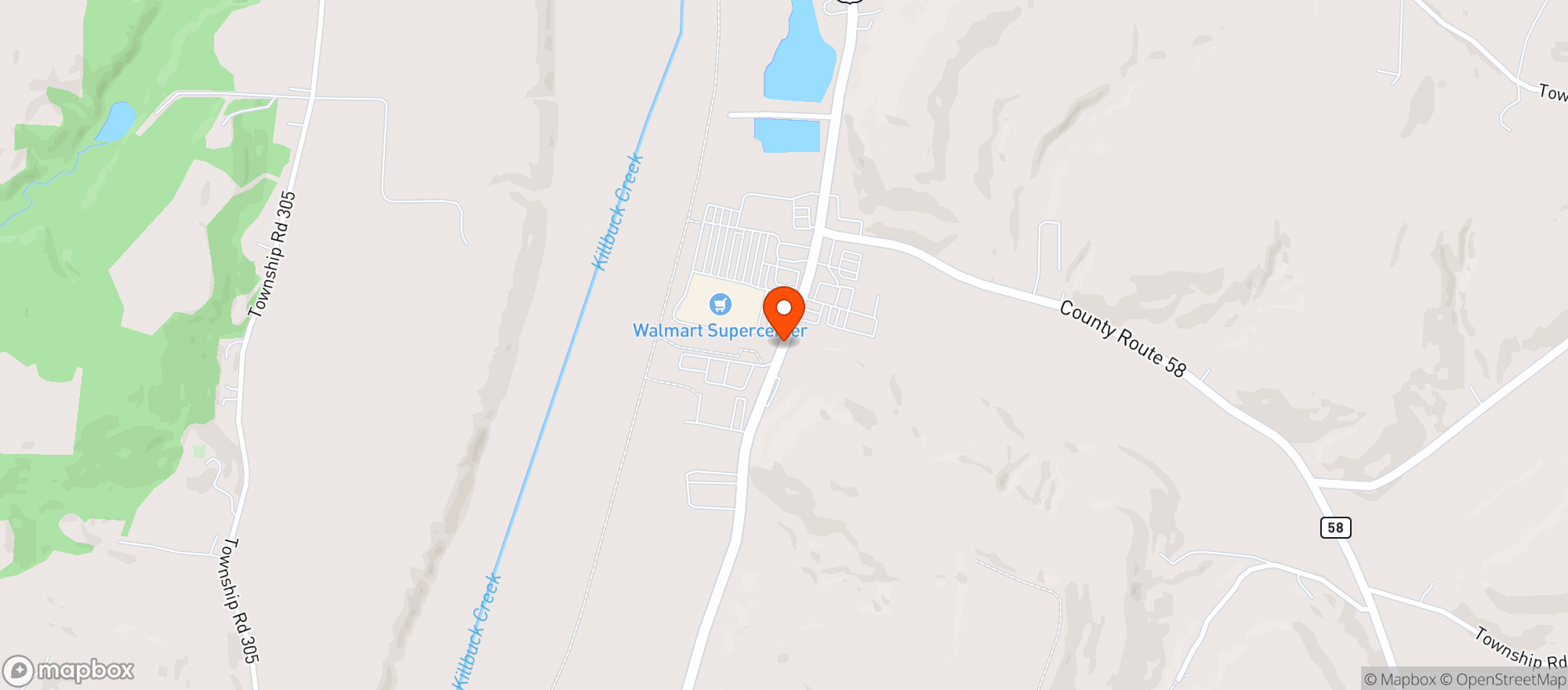 Map showing WALMART SUPERCENTER