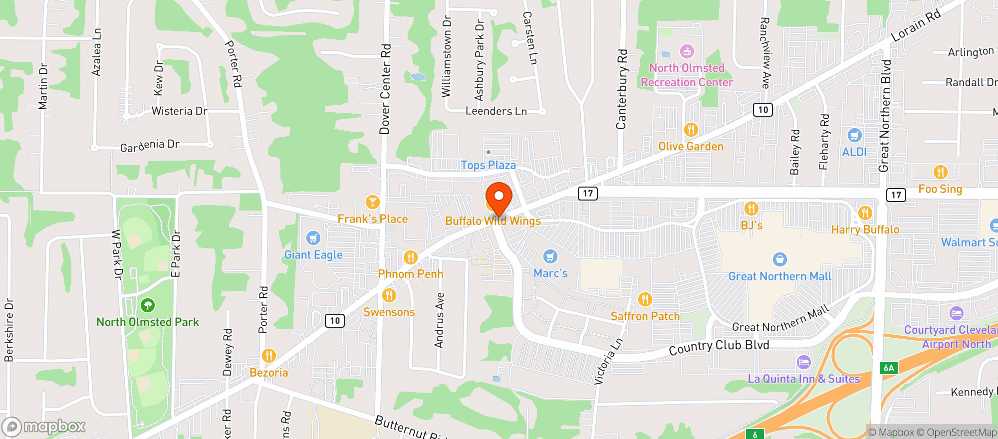 Map showing DOORDASH