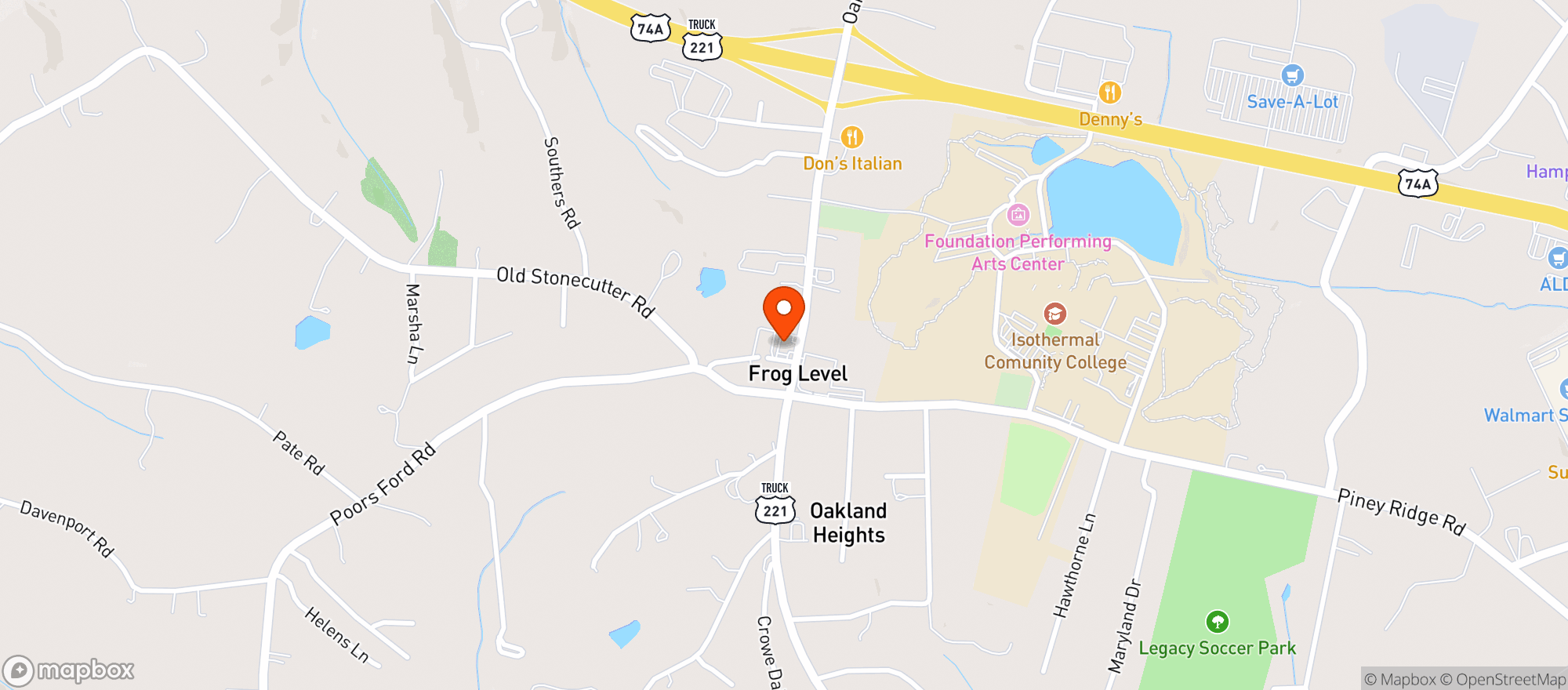 Map showing Spindale Mini Mart