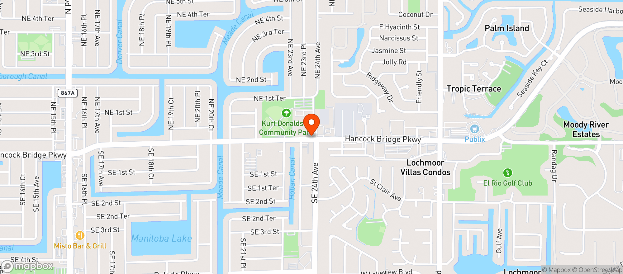 Map showing Gas & Shop Food Mart