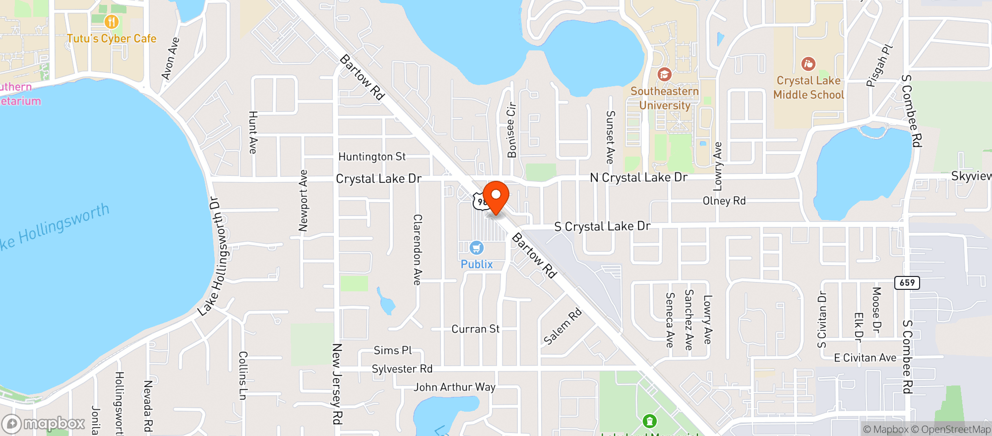 Map showing Publix Super Market