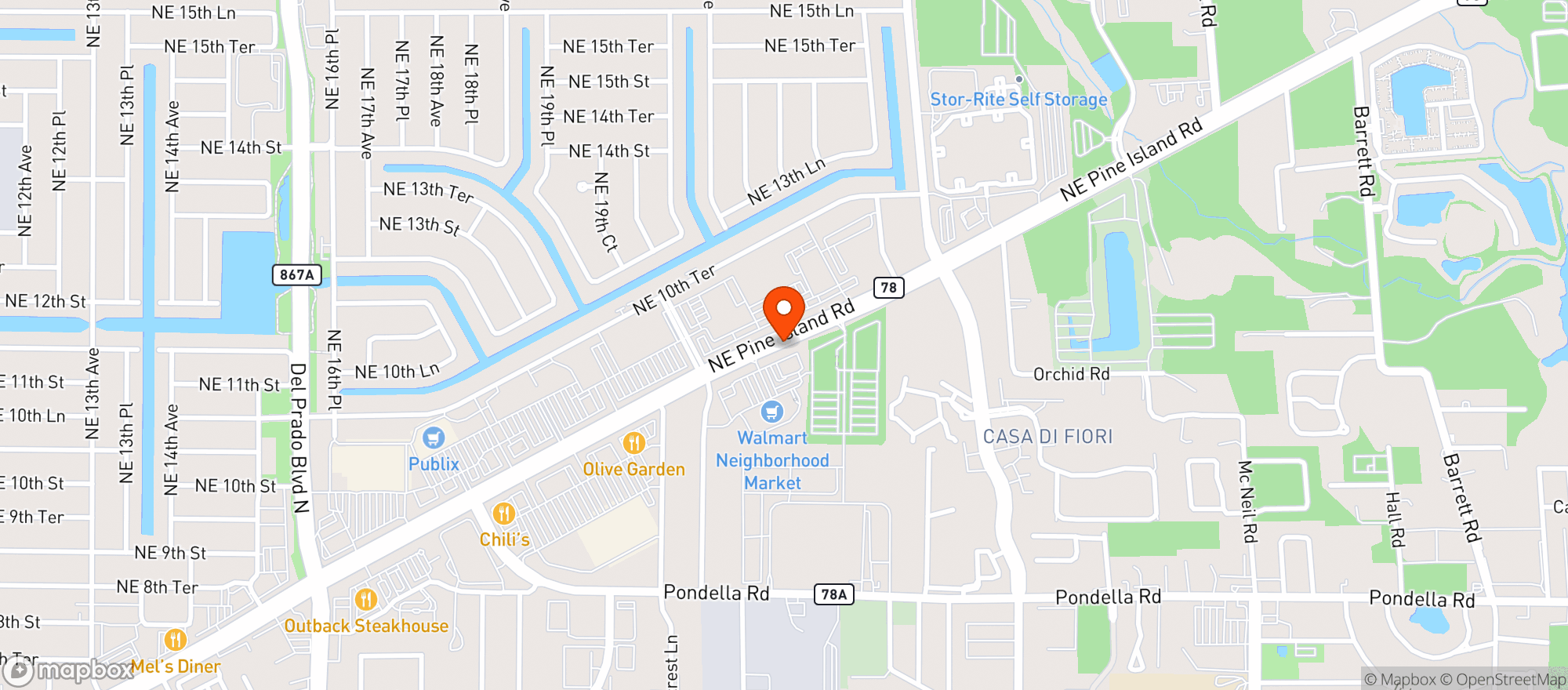 Map showing Walmart Neighborhood Market