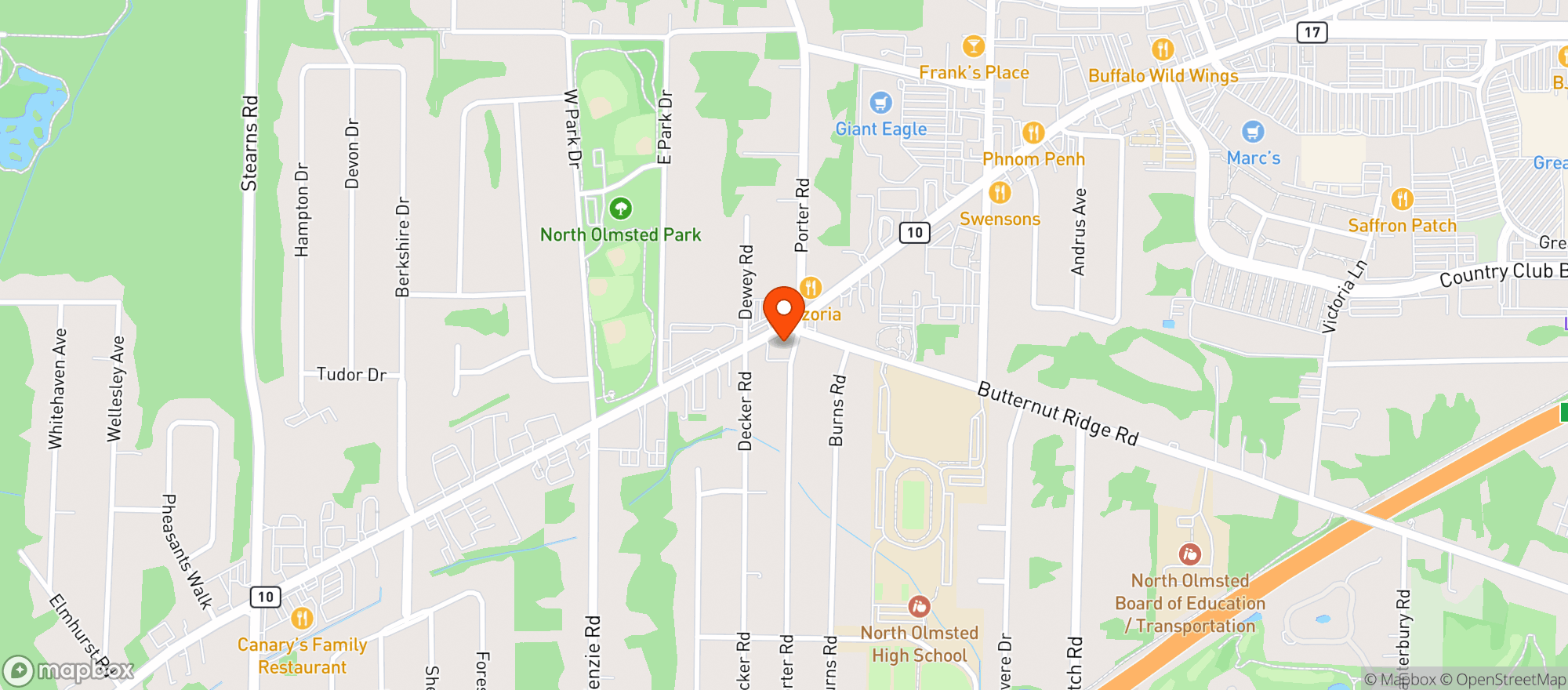 Map showing Cvs