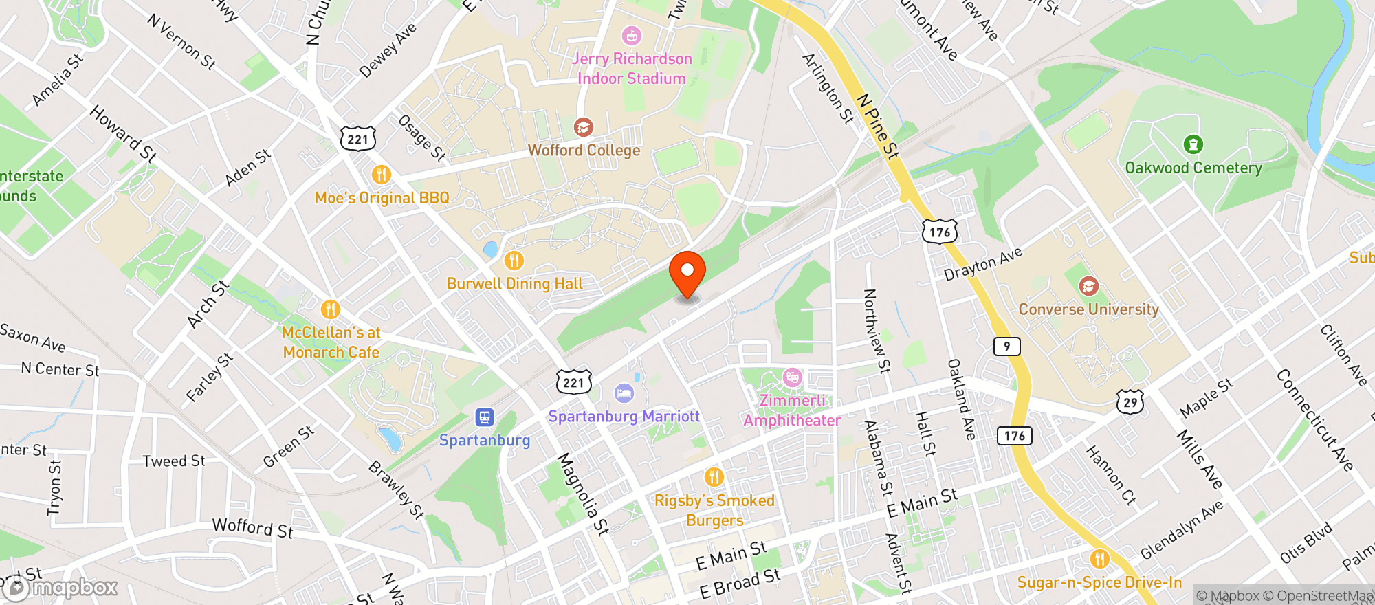 Map showing Blue Moon Bodega