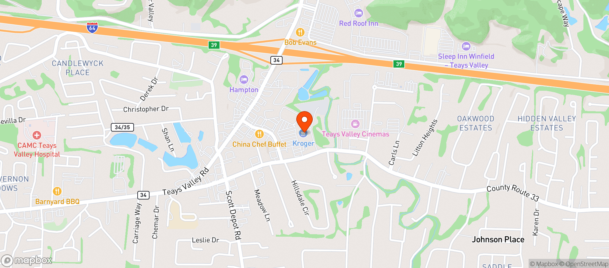 Map showing Kroger