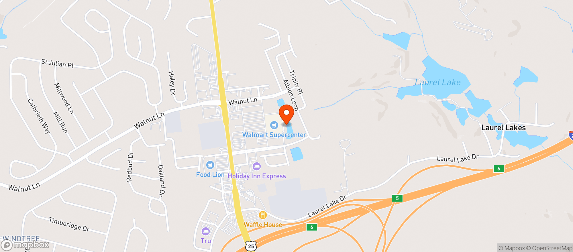 Map showing Walmart Supercenter