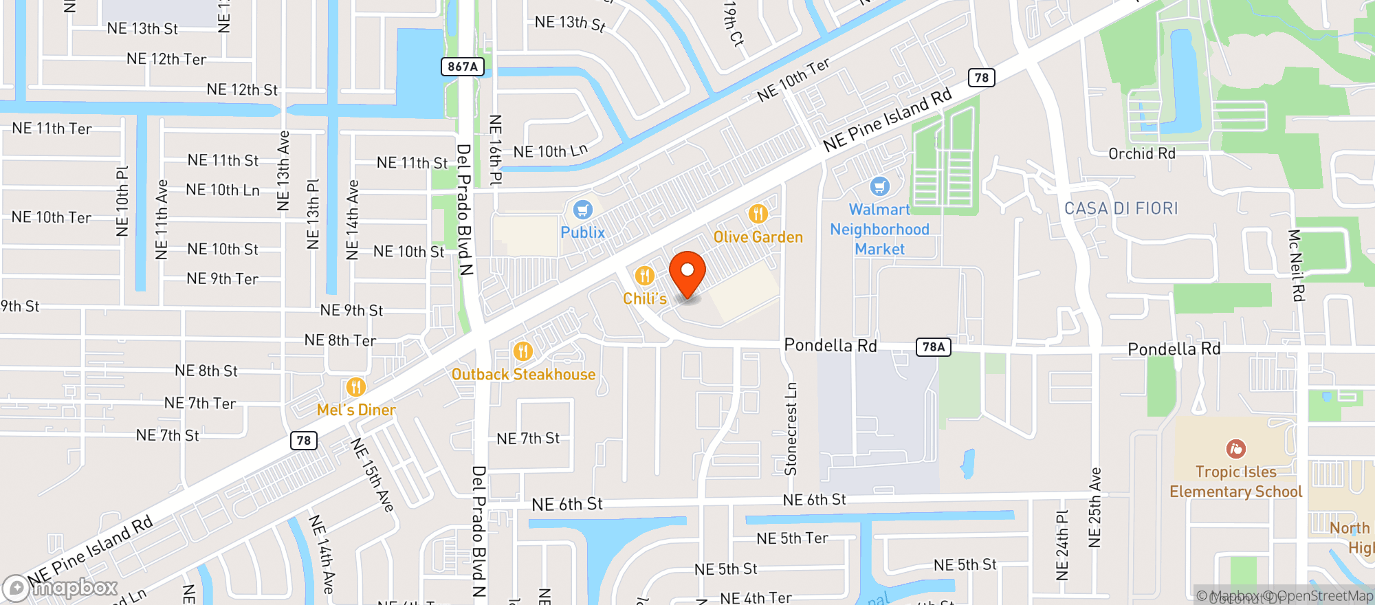 Map showing Sprouts - Cape Coral