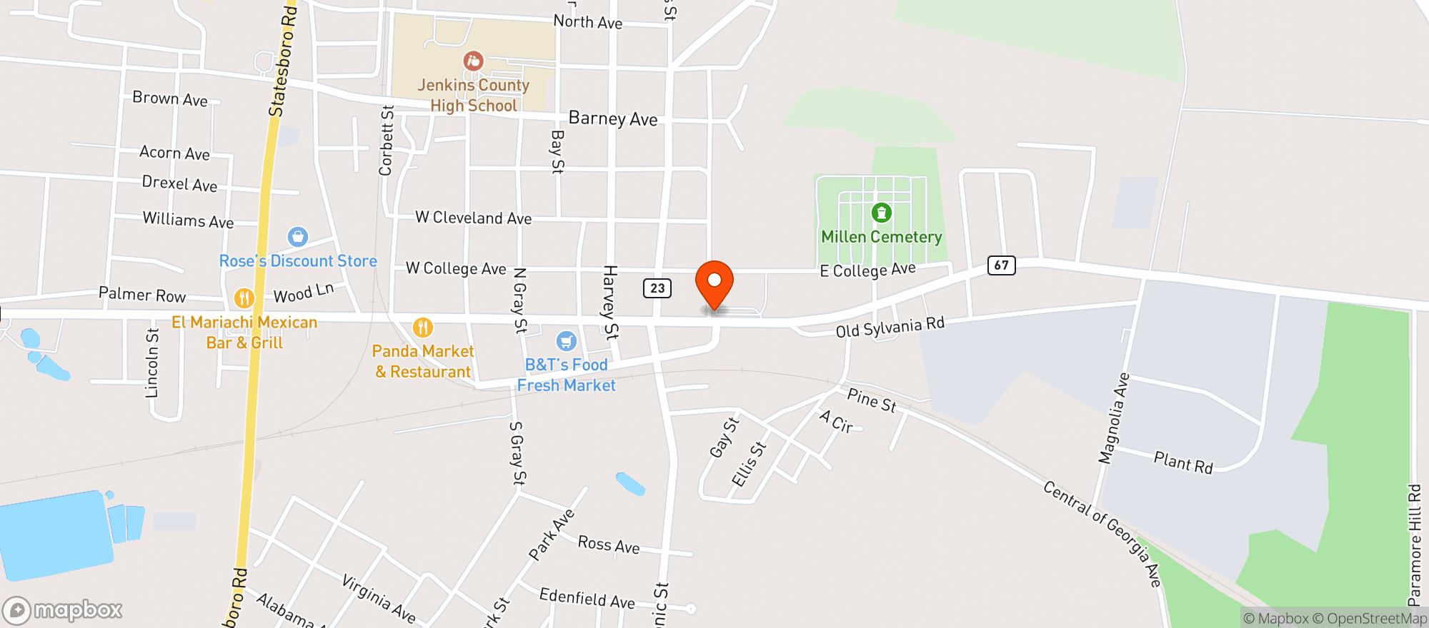 Map showing Quick Stop