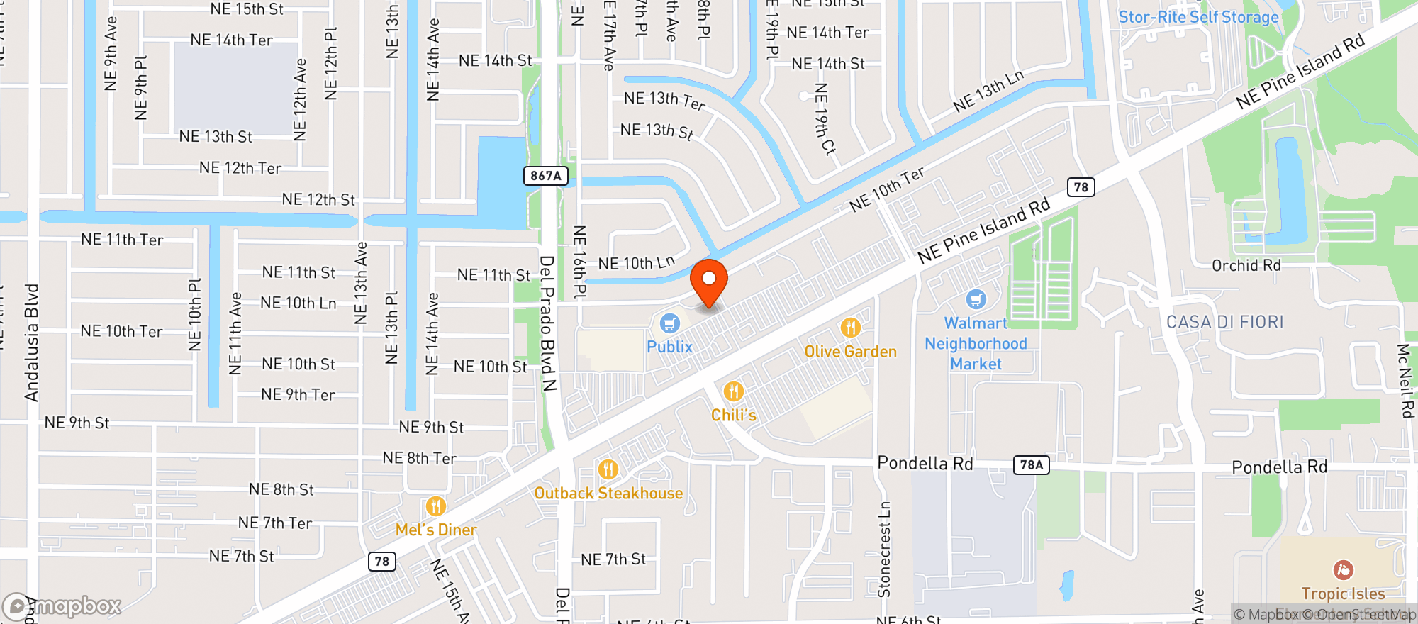 Map showing Publix Super Market