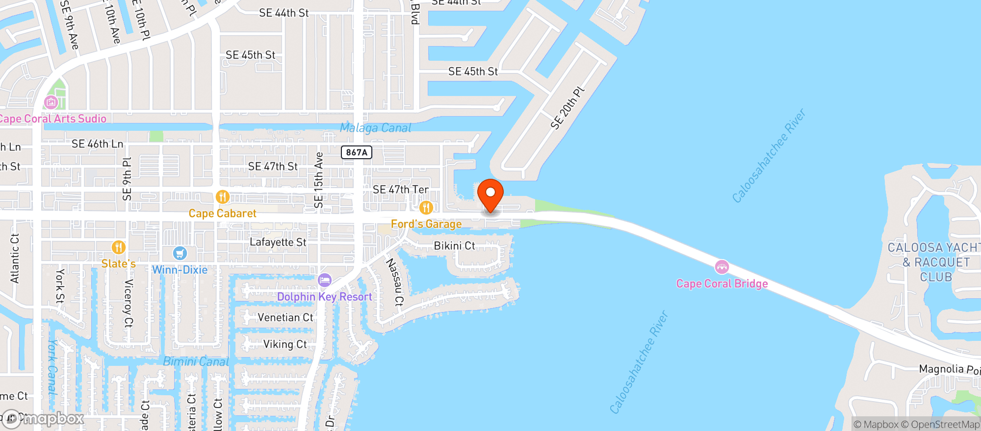 Map showing Slipaway Food Truck Park