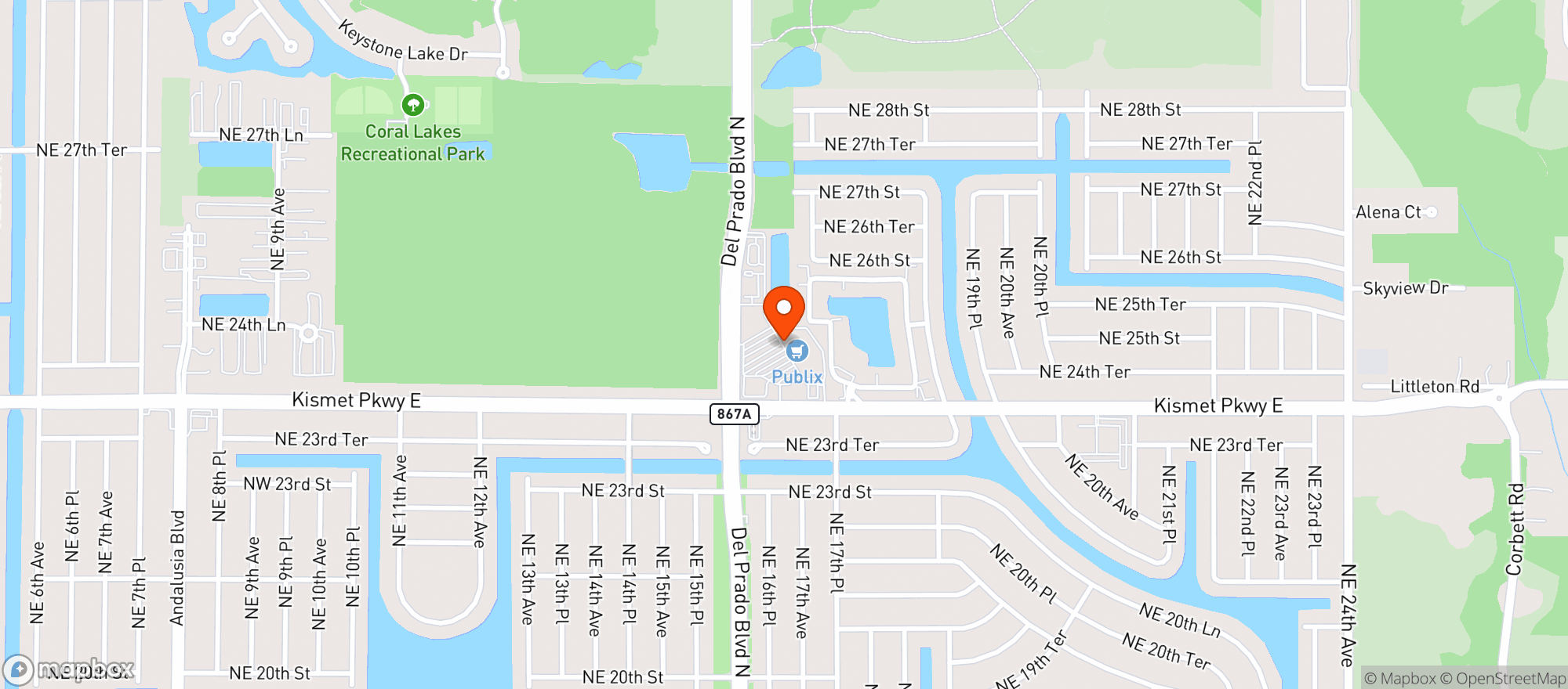 Map showing Beef O Bradys