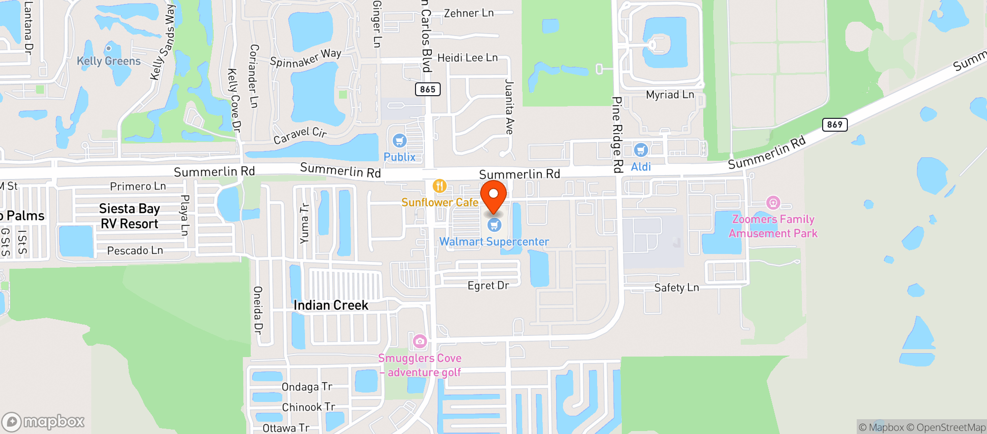 Map showing WALMART SUPERCENTER #4063