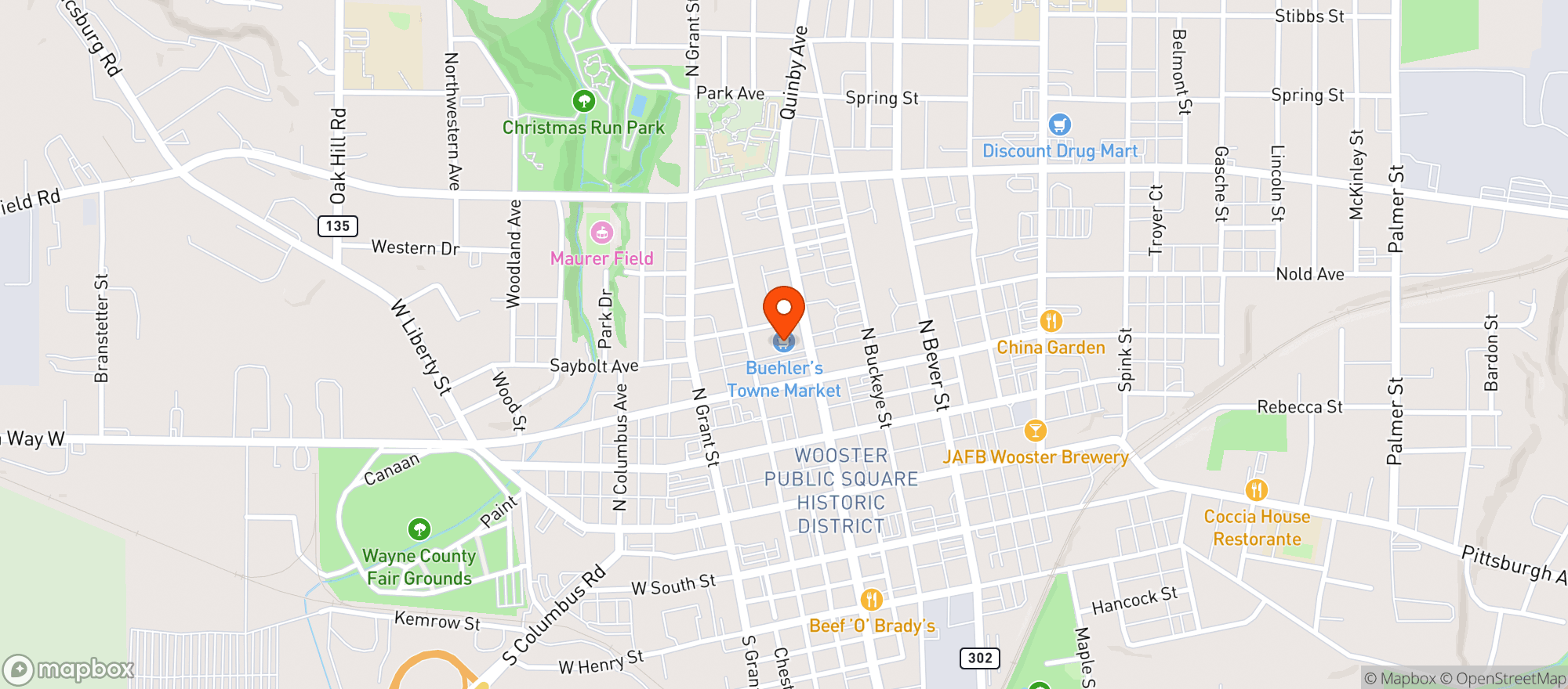 Map showing Buehler's Fresh Foods