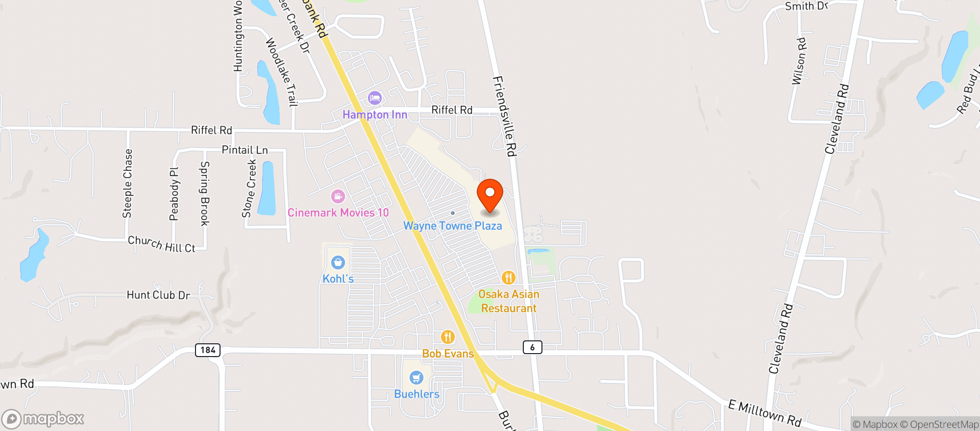 Map showing WALMART SUPERCENTER
