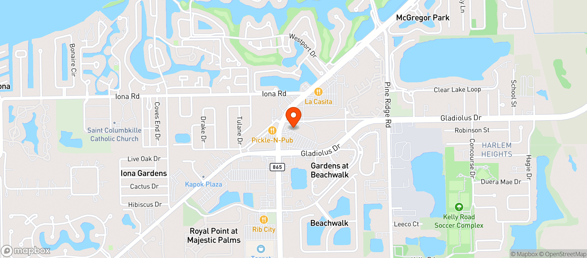 Map showing Publix Super Market