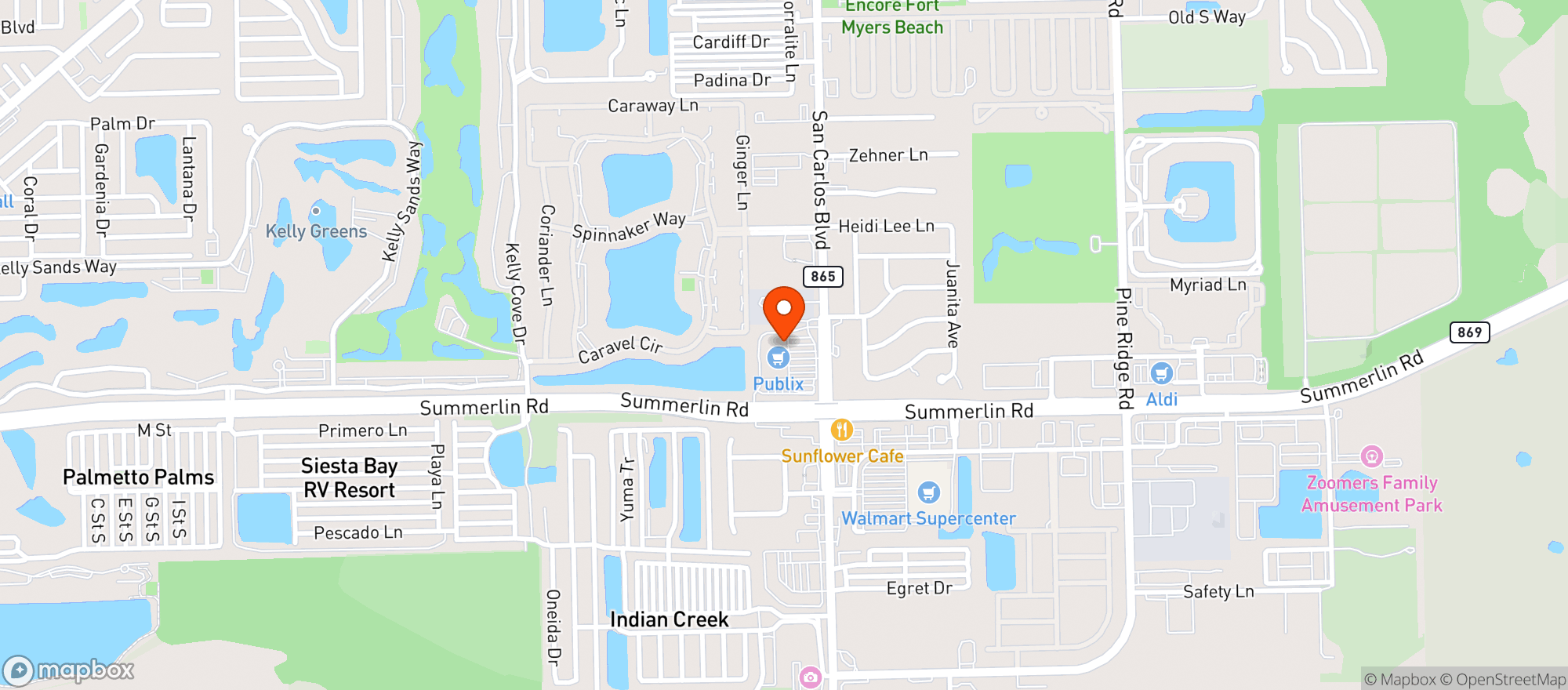 Map showing Publix