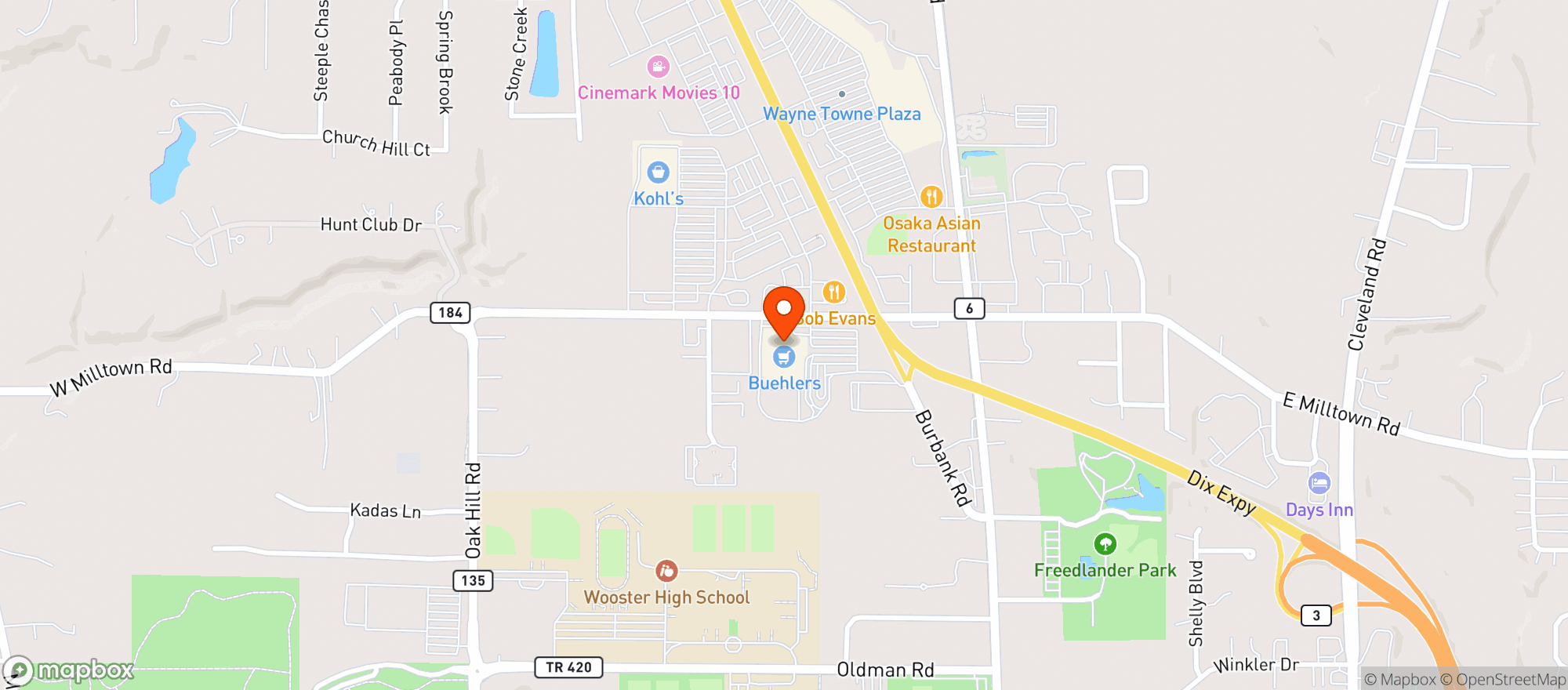 Map showing Buehlers #09 Milltown