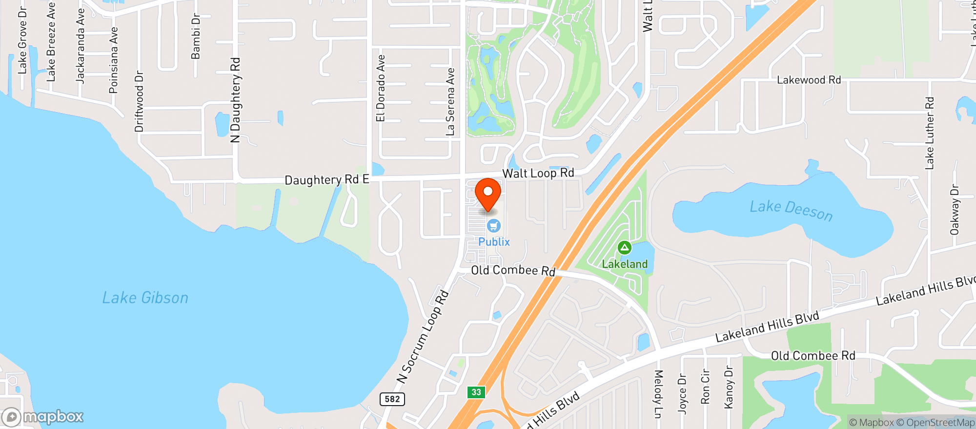 Map showing Publix Super Market