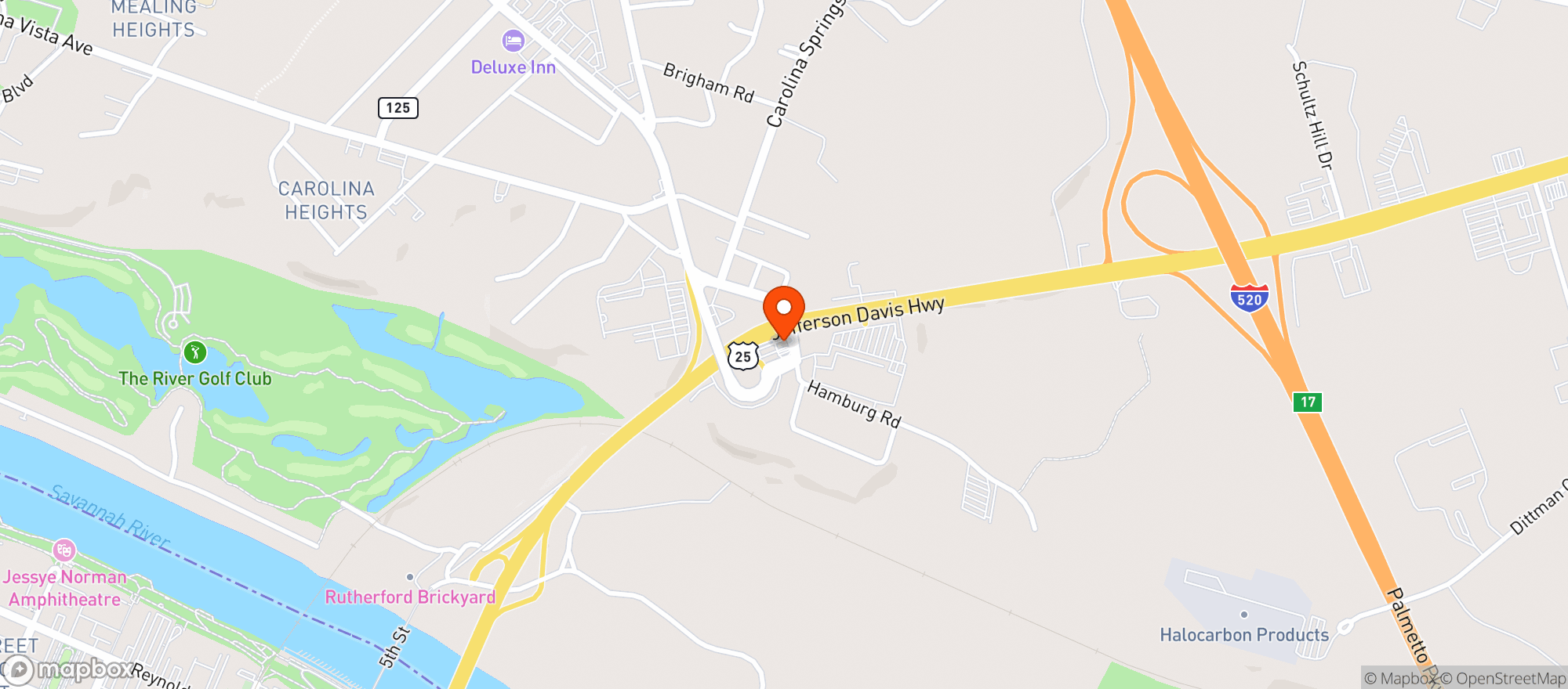 Map showing Sprint Foods - Ga - Sc #900736
