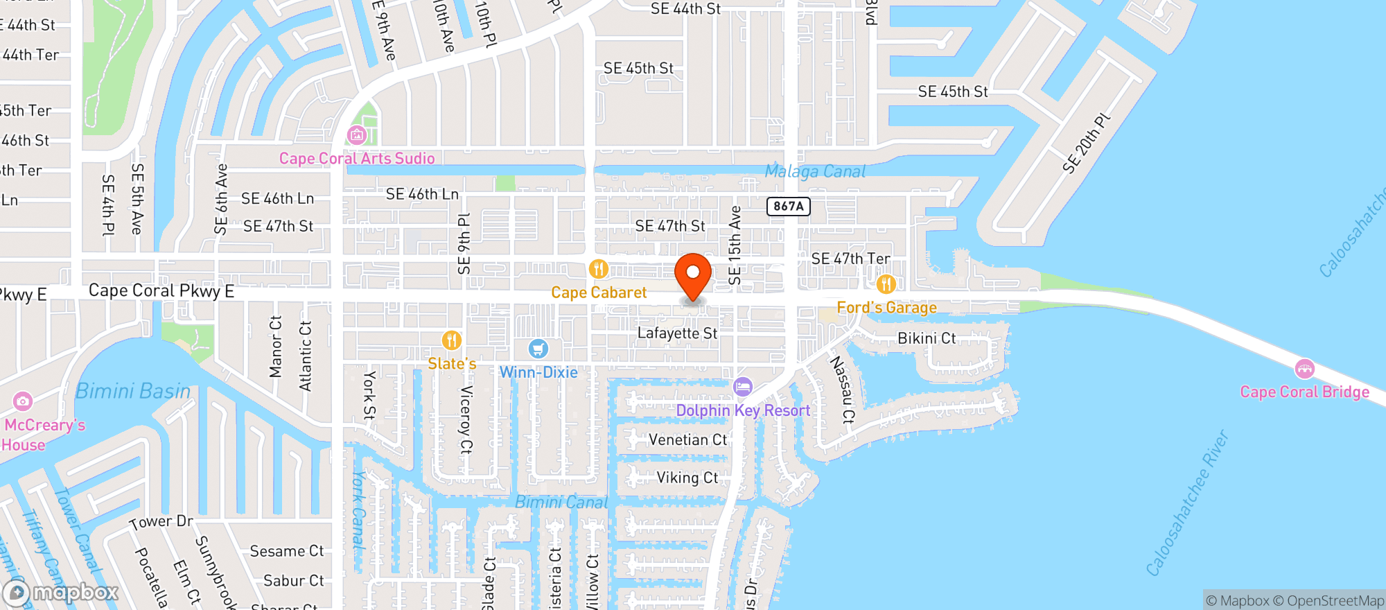 Map showing Nice Guys Beer & Pizza Lounge