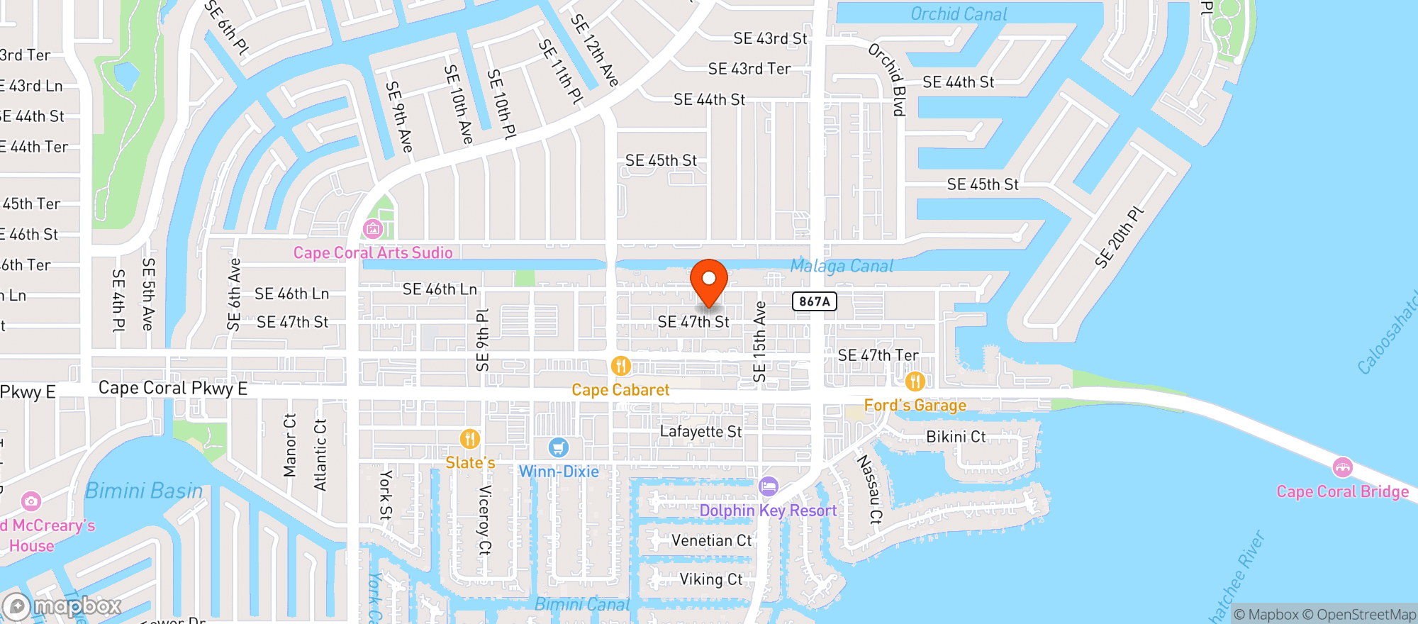 Map showing American Legion