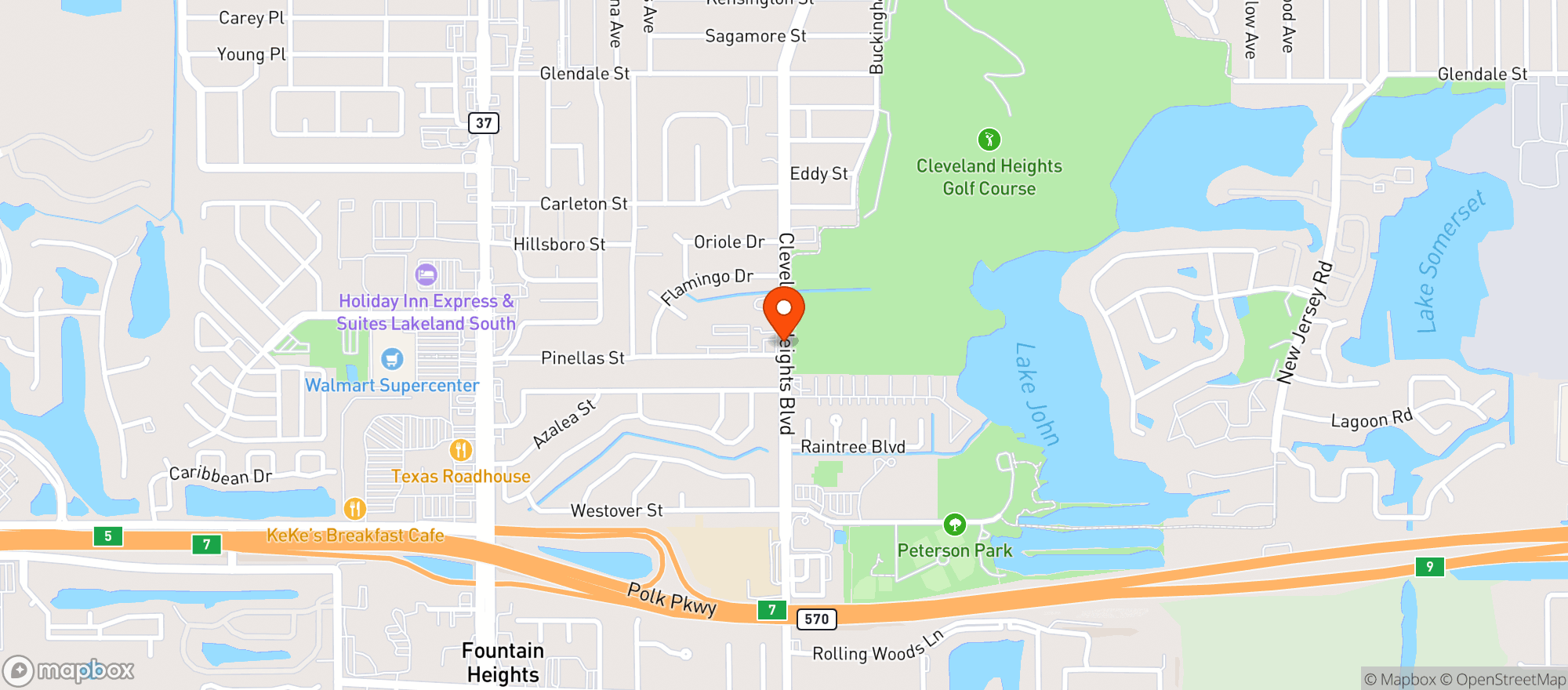 Map showing Highland Food Mart