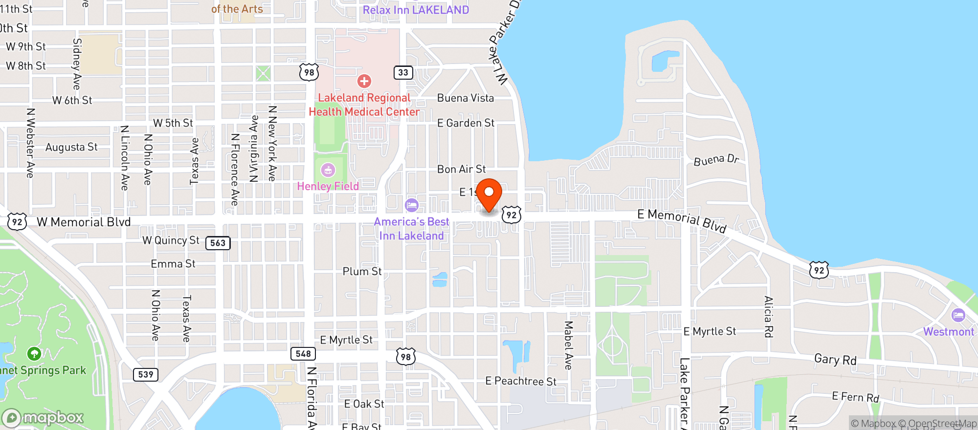 Map showing Tapatios Restaurante