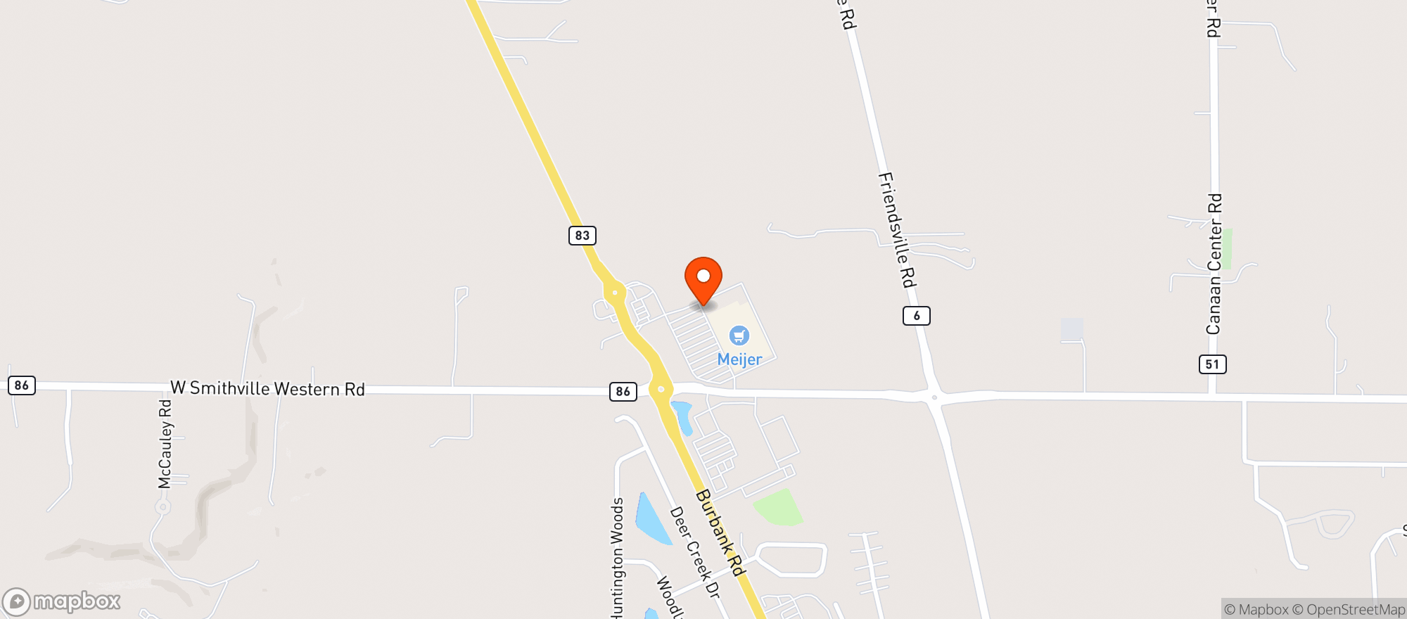 Map showing Meijer